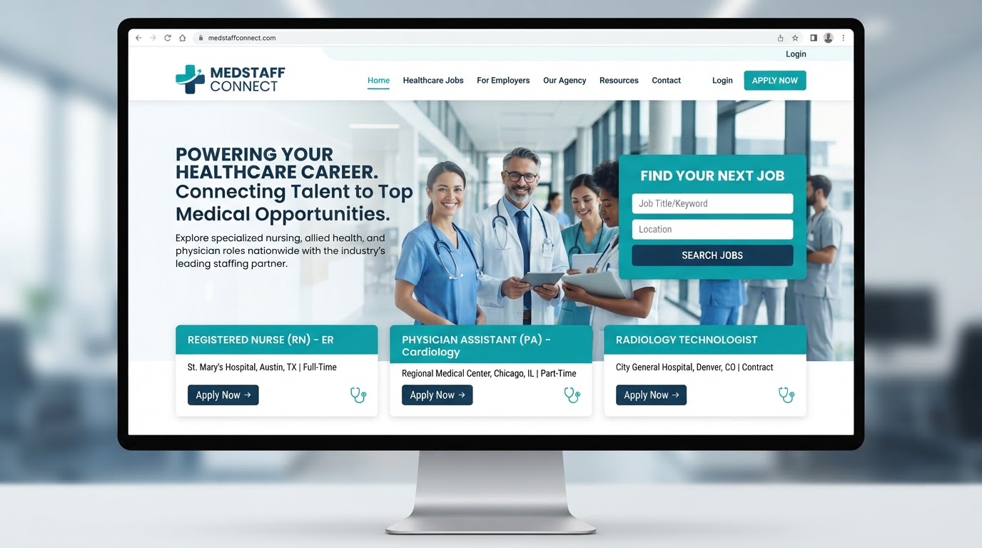 Zion Healthcare Staffing website screenshot