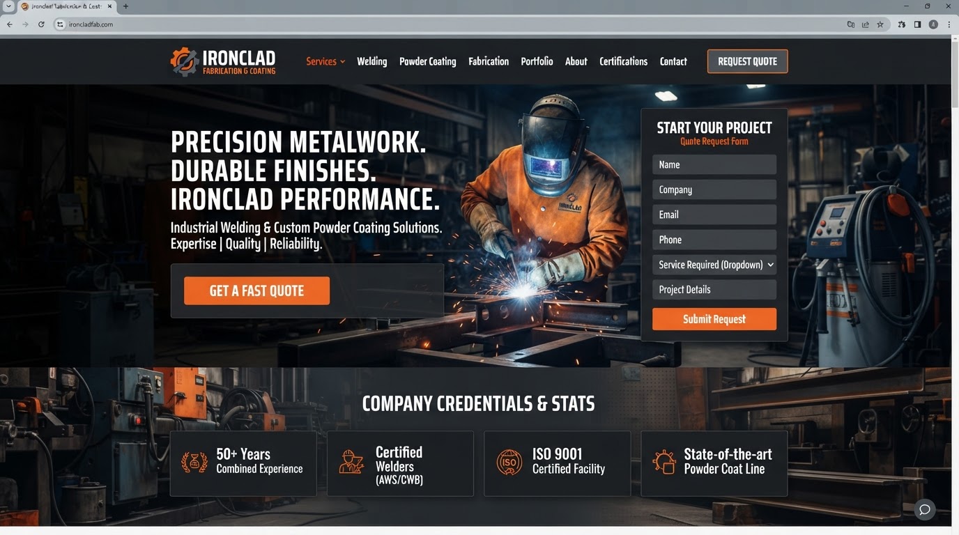 Galaxy Welding & Coating website screenshot