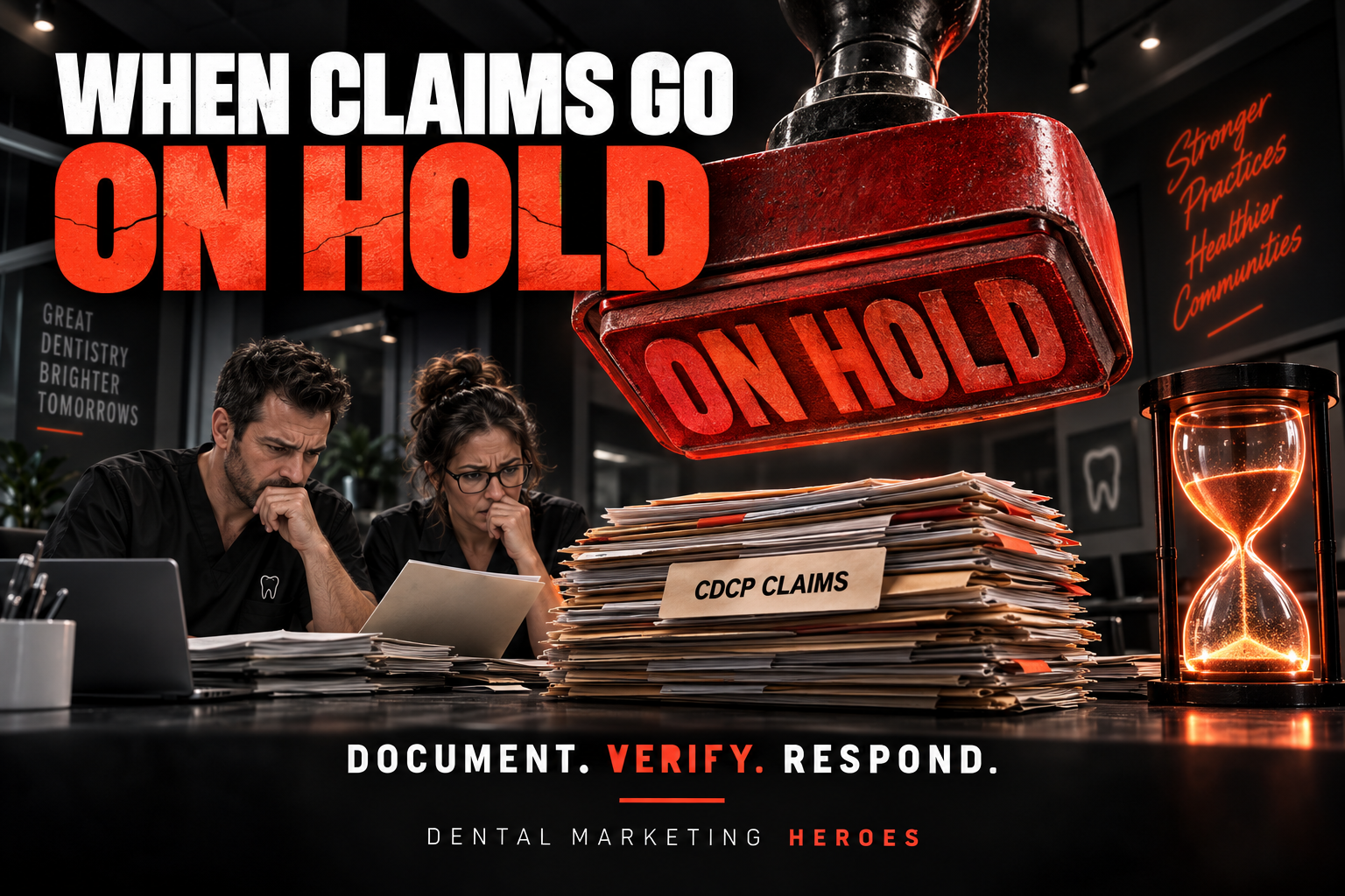Canadian dental team reviewing CDCP claims with payment held — Sun Life verification and audit process explained for dentists