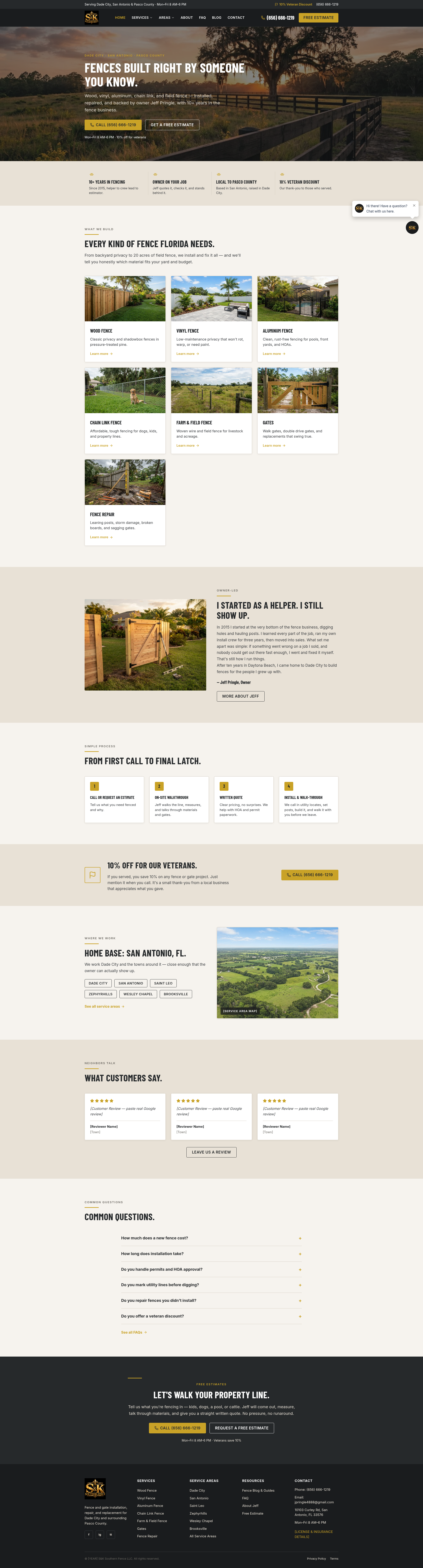 S&K Southern Fence website — Fence Installation & Repair