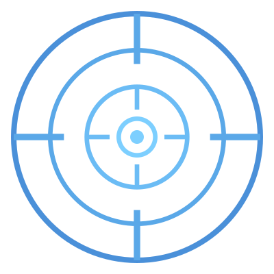 Caliber Vision scope emblem — blue crosshair target