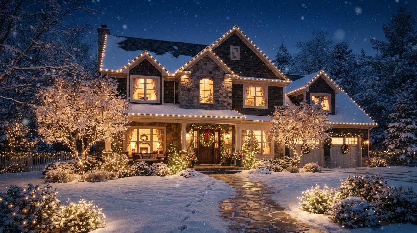 Holiday Lighting — residential home service by Top Services