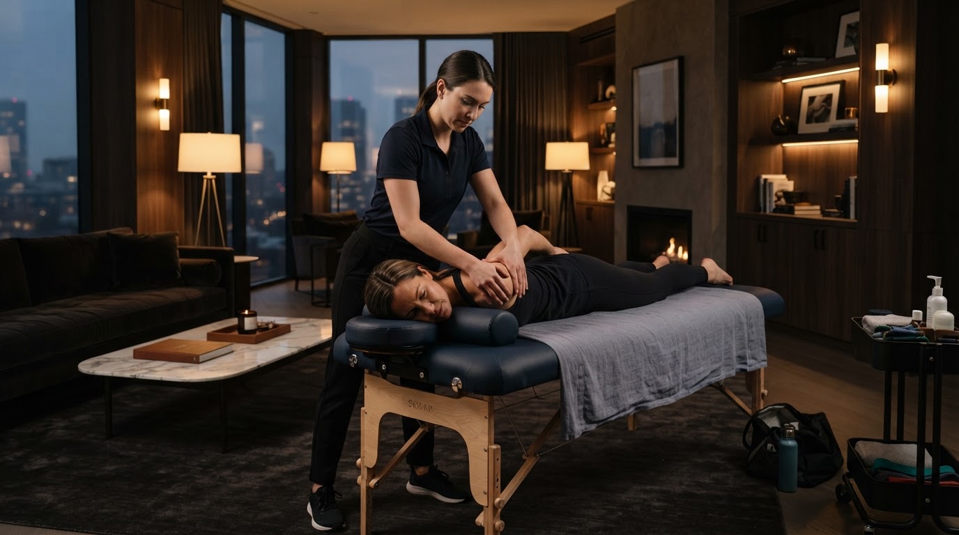 Fisioterapia a domicilio con camilla ergonómica