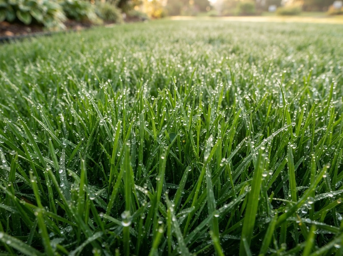 Healthy weed-free lawn turf