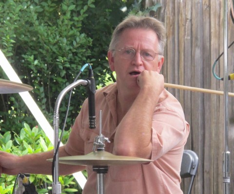 Scott Vonheim behind the drum kit