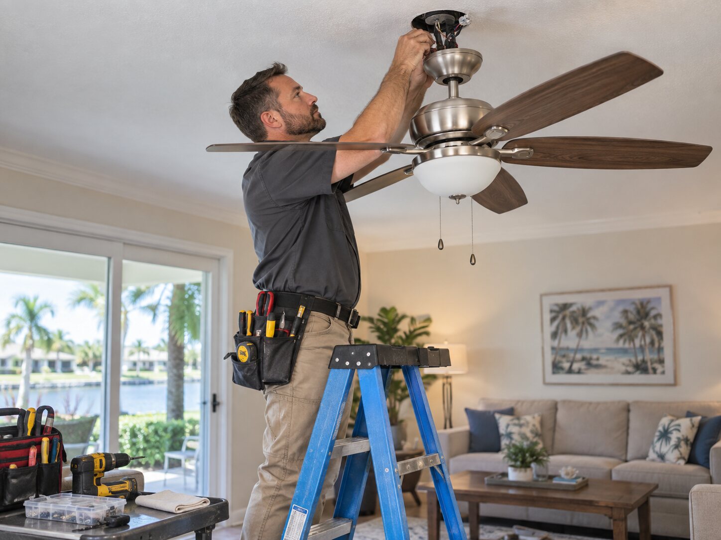 Instalación de ventilador de techo