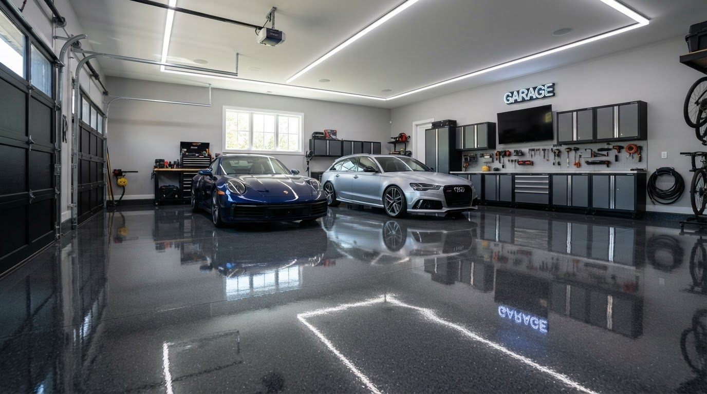 Southern Shield Epoxy completed high-gloss residential garage floor installation in South Carolina