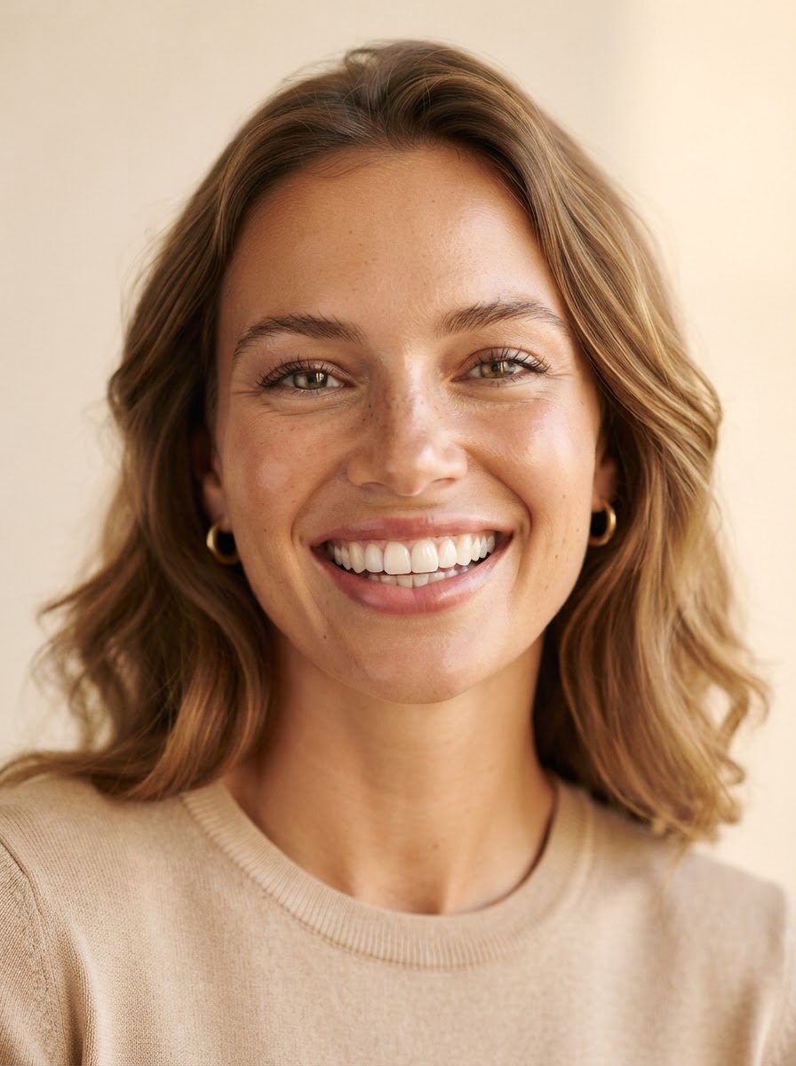 ArtSmiles patient smiling with natural porcelain veneers