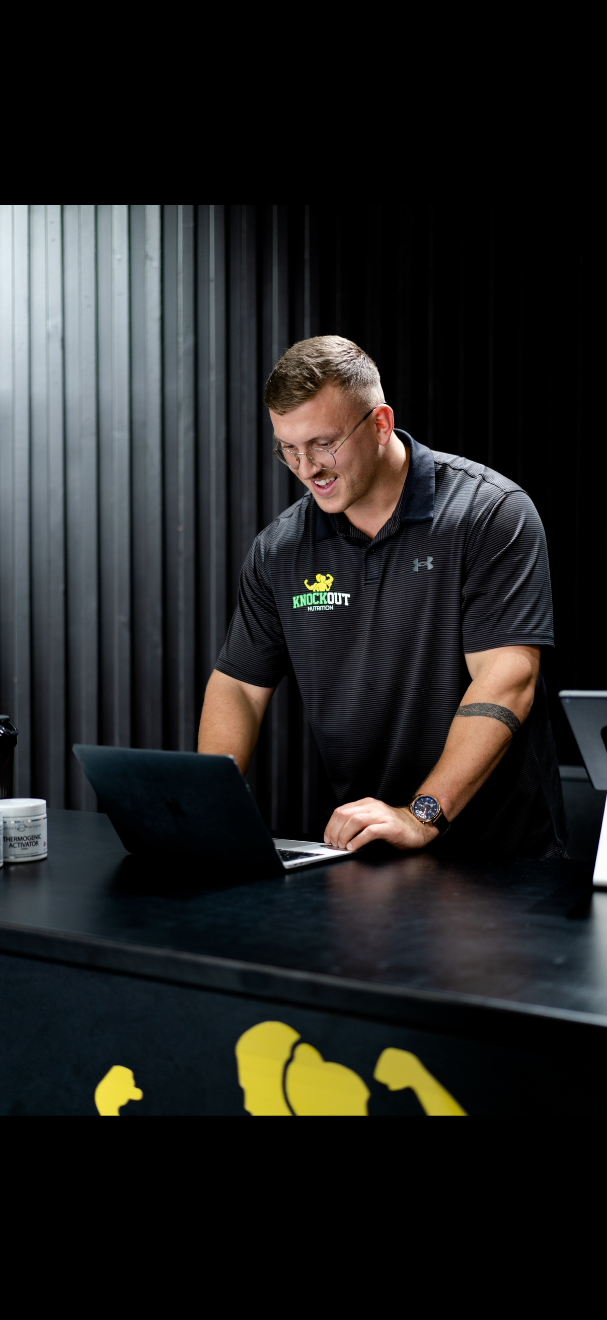 Kirk Morozoff at his laptop