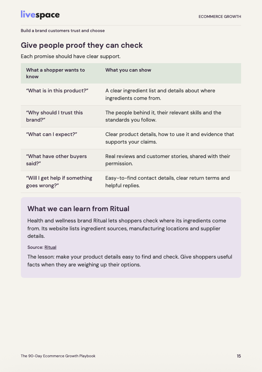 Build a brand customers trust and choose — giving proof shoppers can check