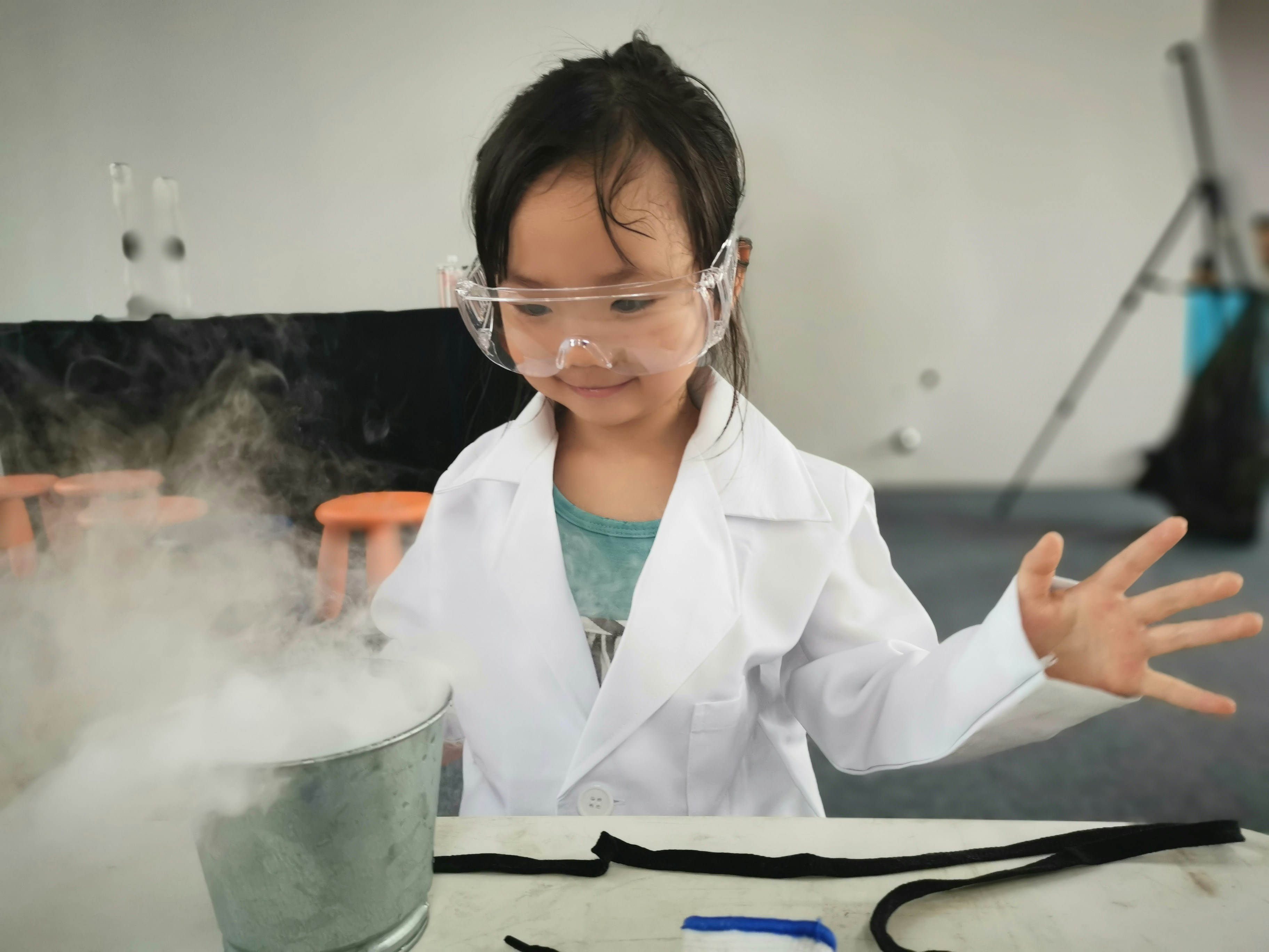 Junior Hangz young scientist immersed in a sensory experiment
