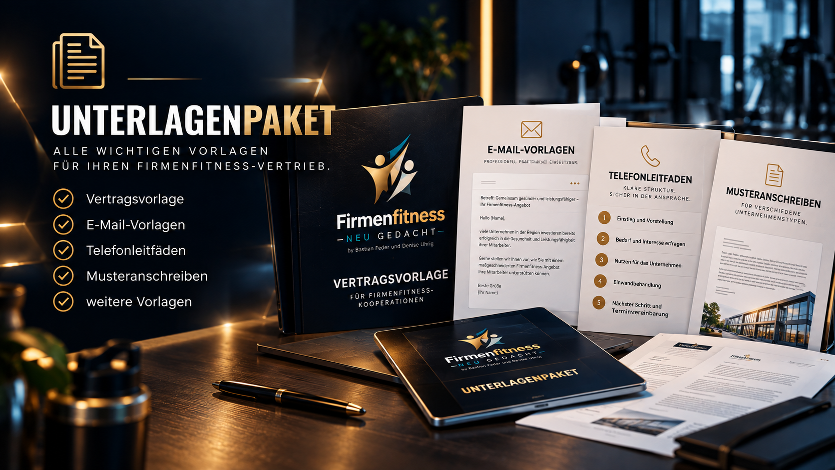 Unterlagenpaket — Alle wichtigen Vorlagen für Ihren Firmenfitness-Vertrieb