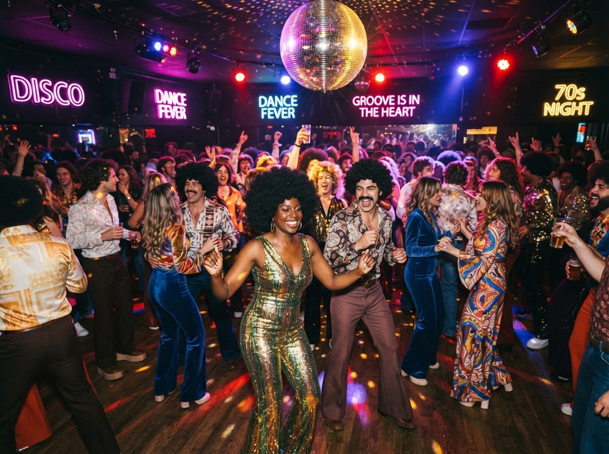 Themed Nights: 70s, 80s, 90s. Jonny dresses the part