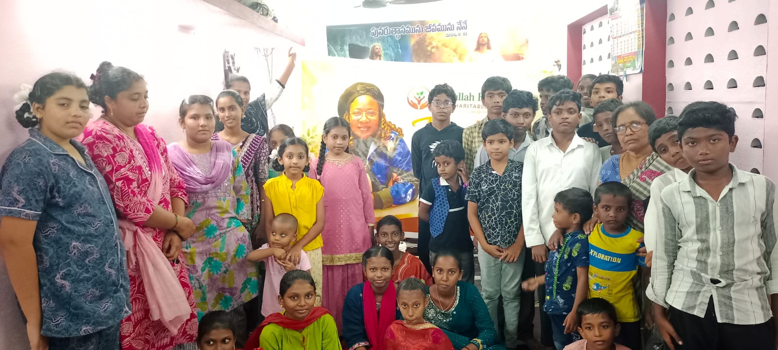 Beaullah Foundation gathering with community children, mothers and youth