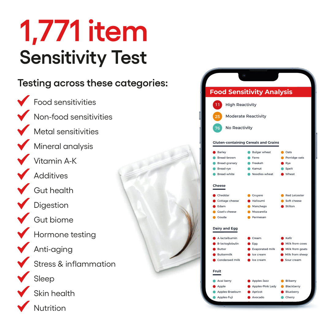 1,771 Item Sensitivity Test category breakdown and sample results app
