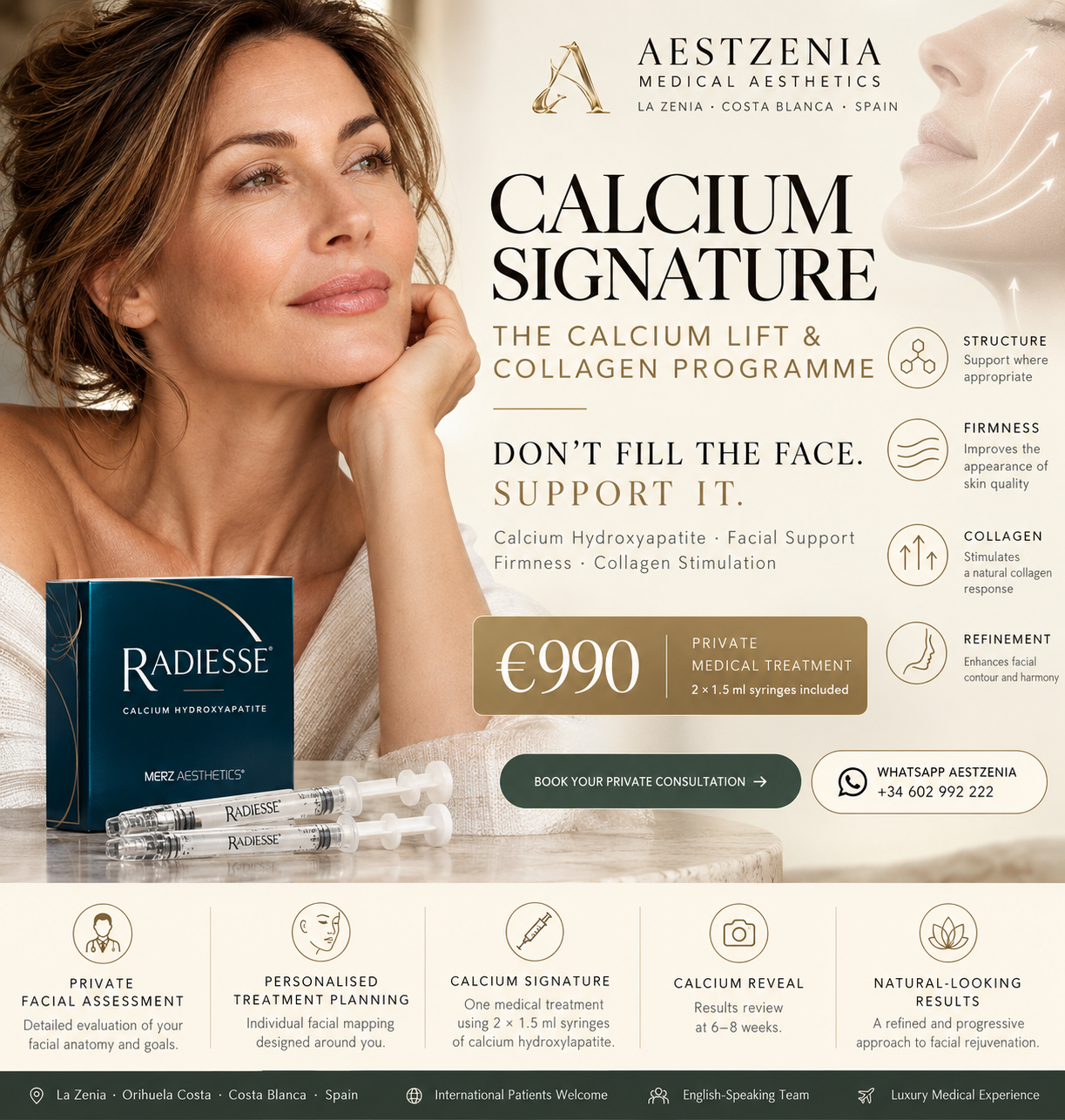Aestzenia Calcium Signature — Calcium Hydroxylapatite (CaHA) treatment in La Zenia Costa Blanca Spain