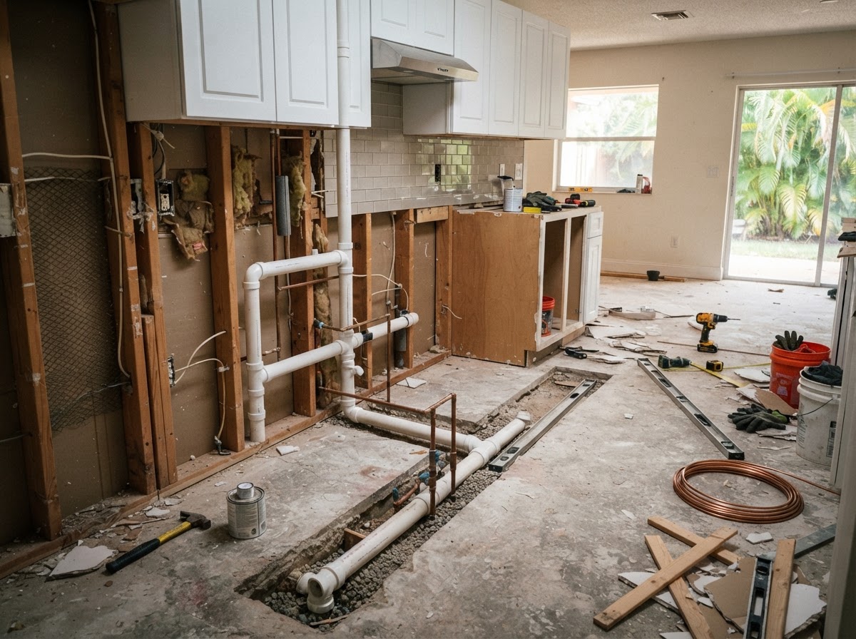 Demolition & new PVC / water lines