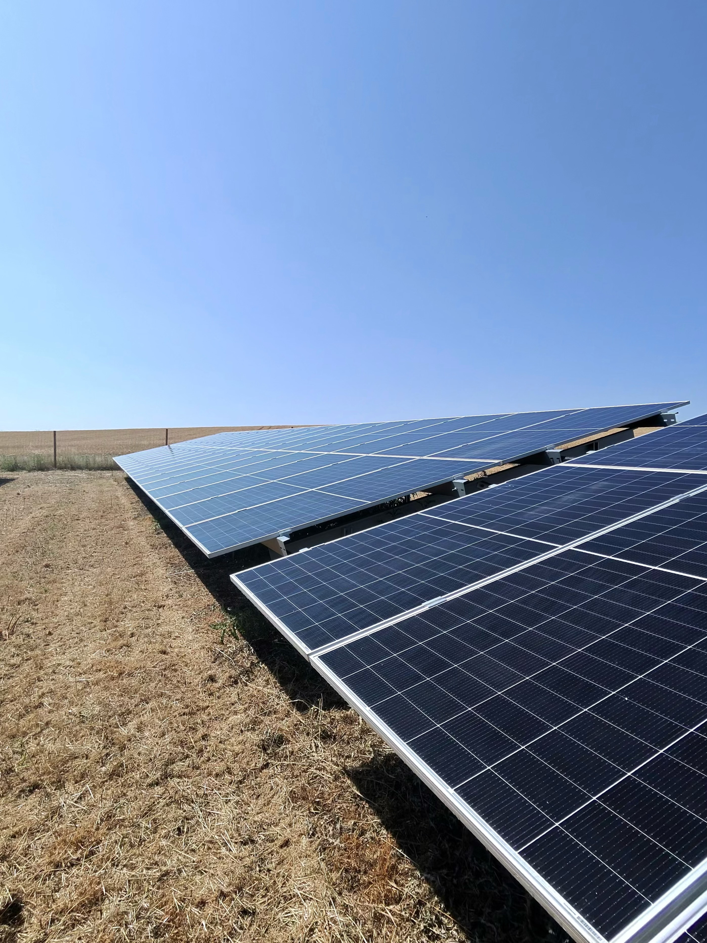 Ground mounted solar array prepared for handover
