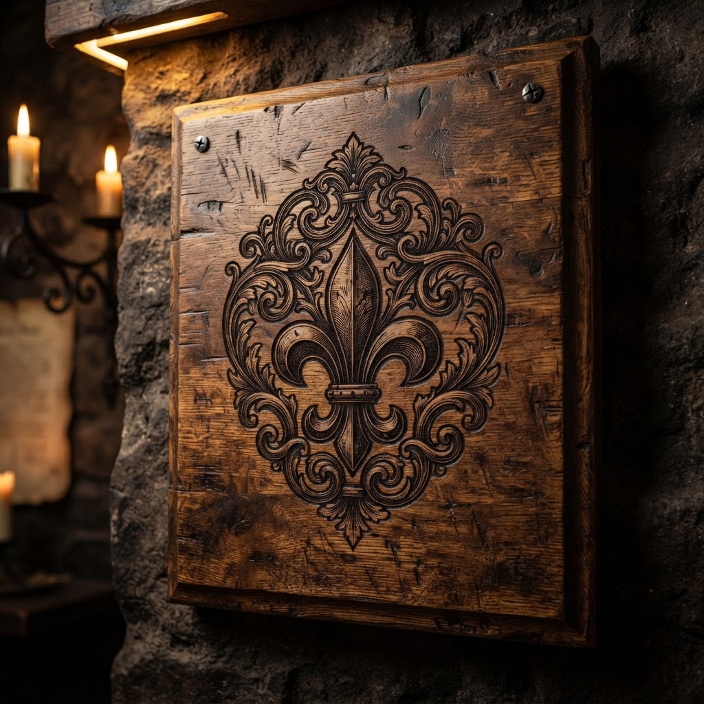 AI concept wood plaque mockup