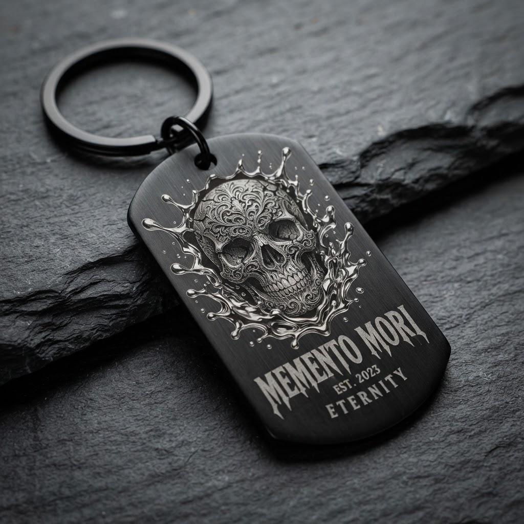 AI concept dog tag mockup