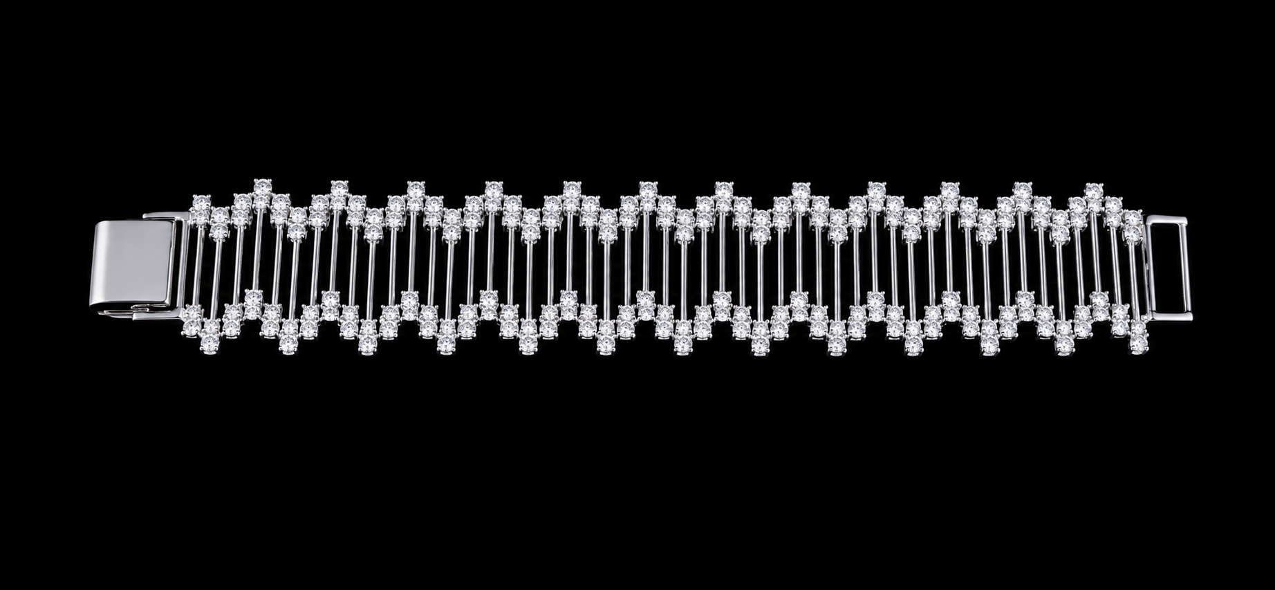 Articulated Pavé Bar Cuff Bracelet