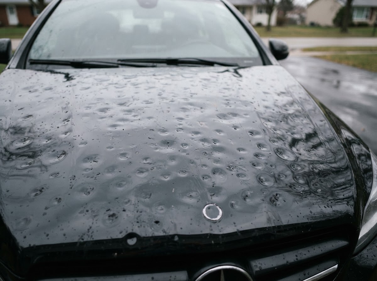 Hood & Panel Dent Repair before repair