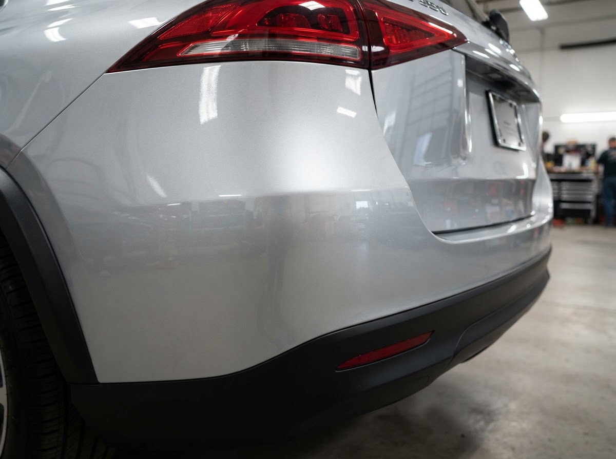 Silver SUV Rear Bumper Repair after repair