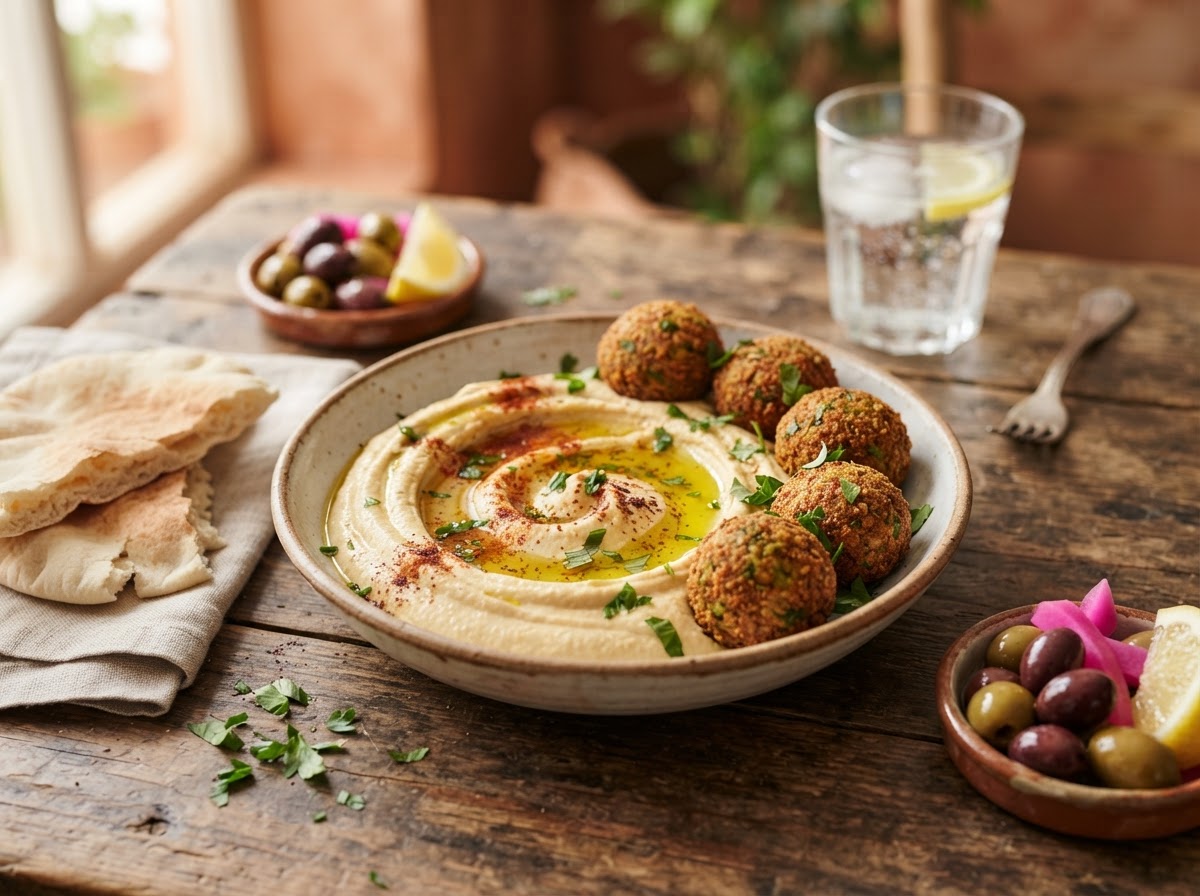 Hummus y falafel