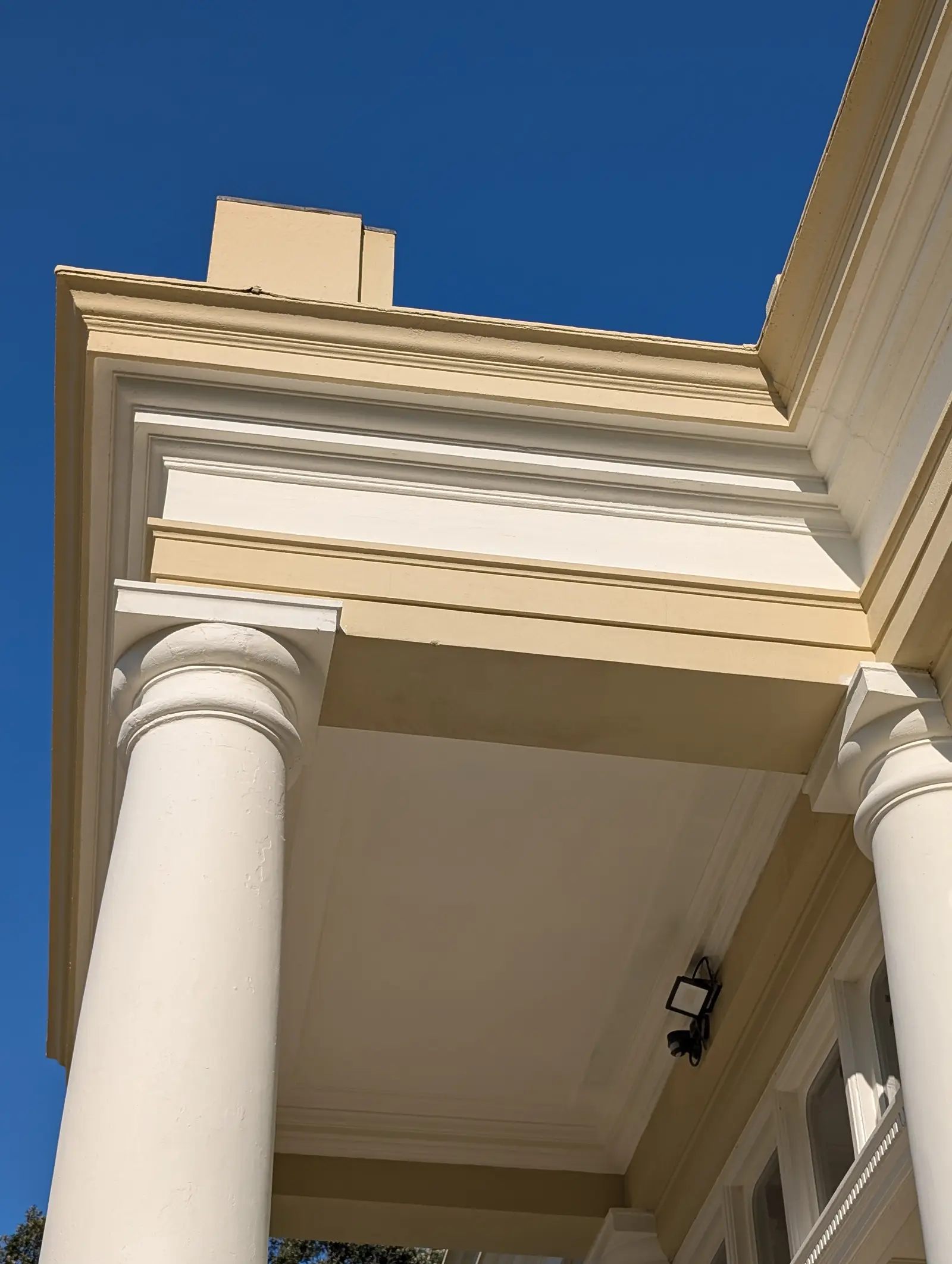 Portico at Pylewell Park, historic mansion restoration — rendering