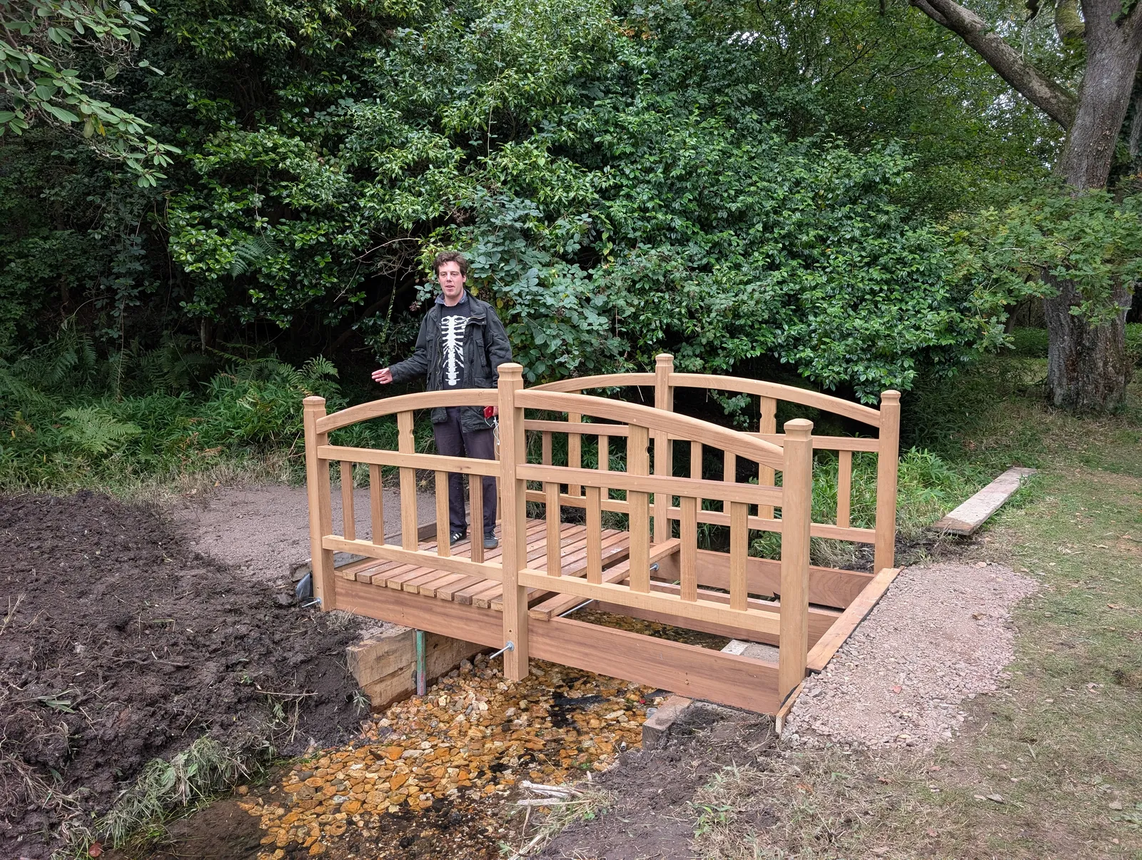 The Bridges at Pylewell Lakes, heritage bridge restoration — the timber structure taking shape