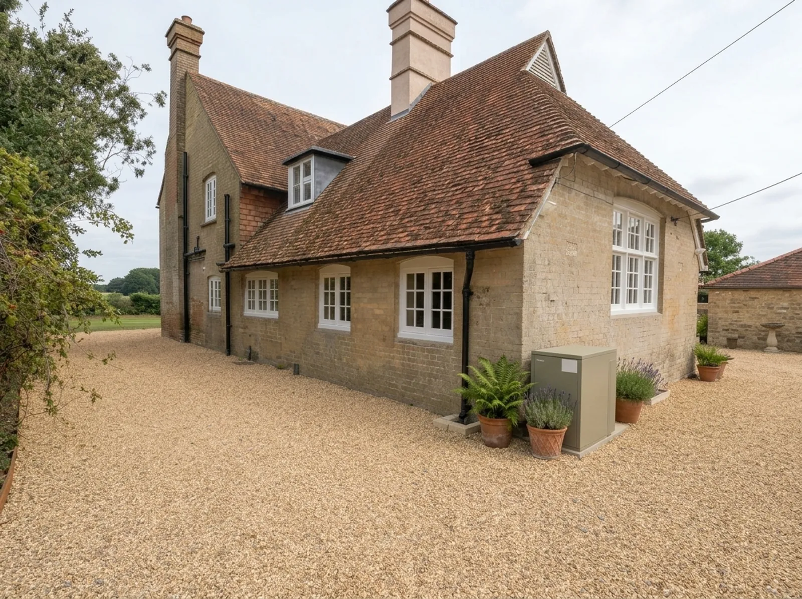 Carters Farm, a listed farmhouse at Norley Wood, rear elevation