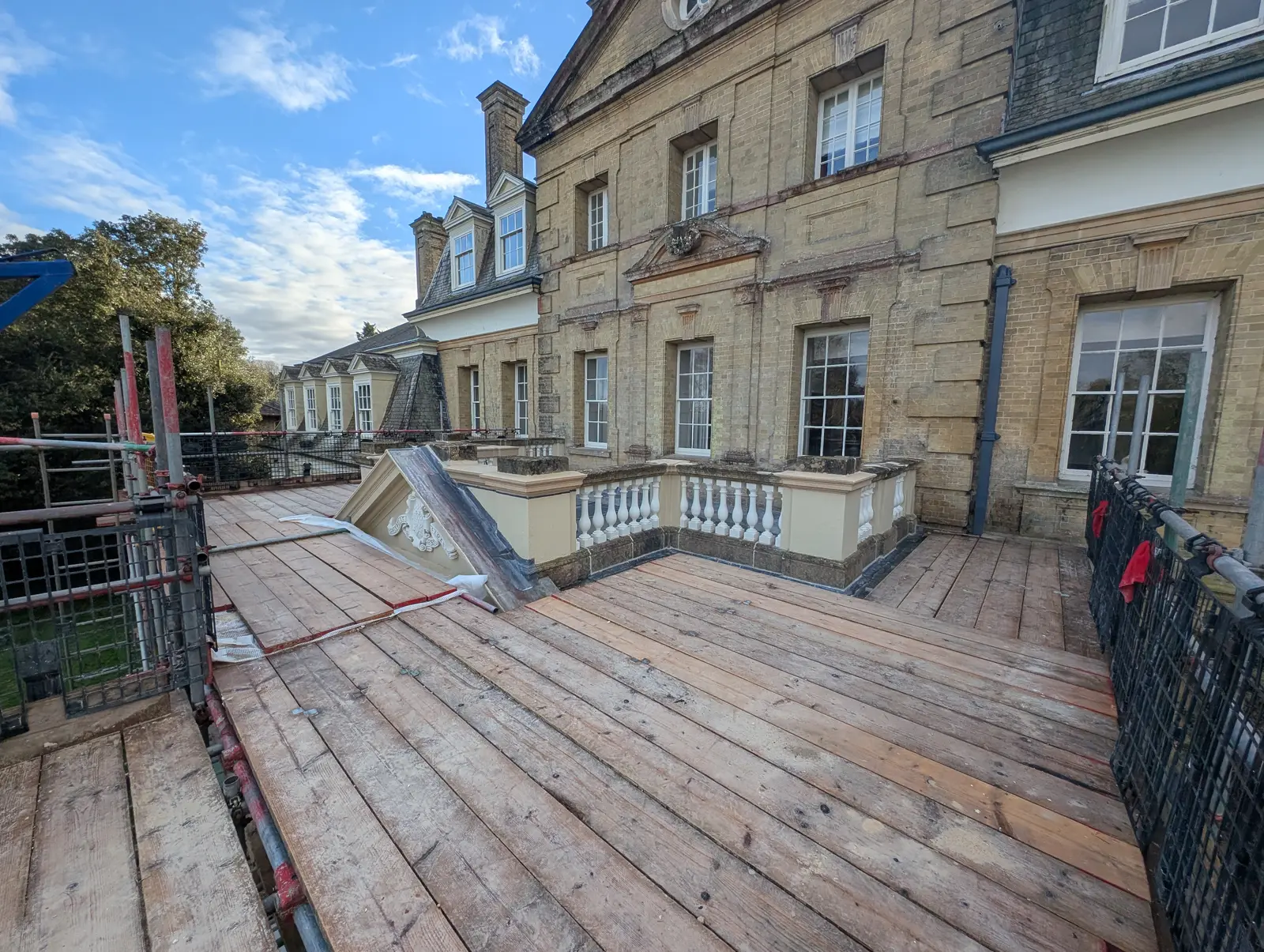 Portico at Pylewell Park, historic mansion restoration — rendering