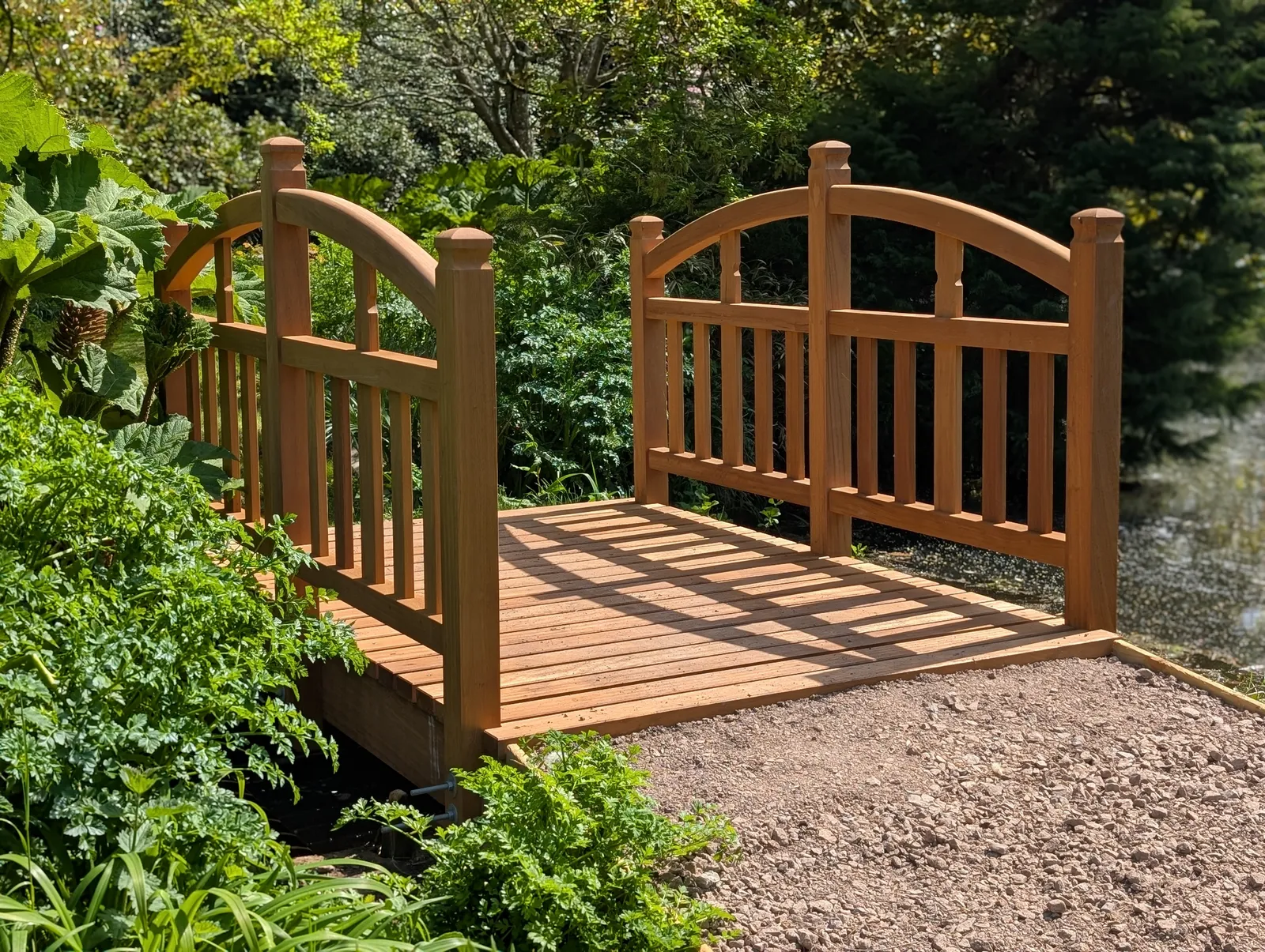 The Bridges at Pylewell Lakes, heritage bridge restoration — the new bridge, set on solid ground