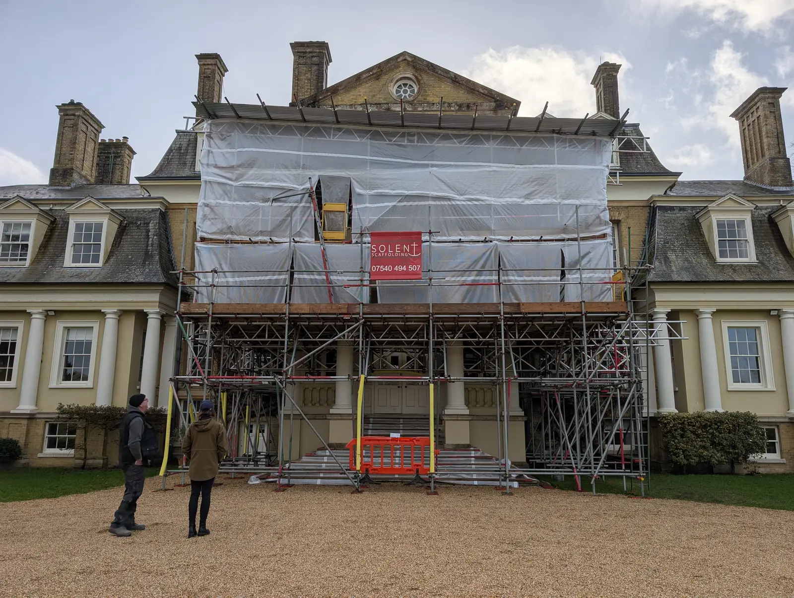 Portico at Pylewell Park, historic mansion restoration — bespoke bath stonework