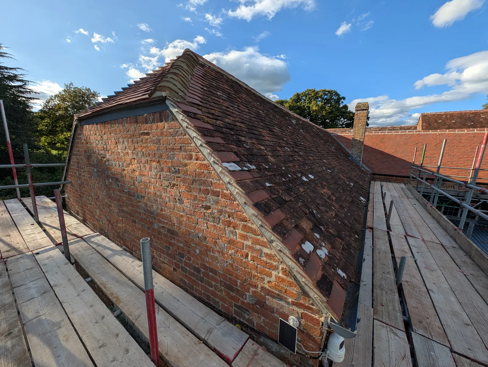 The Mill roof refurbishment and conversion — the roof weathertight, ready for the internal fit-out
