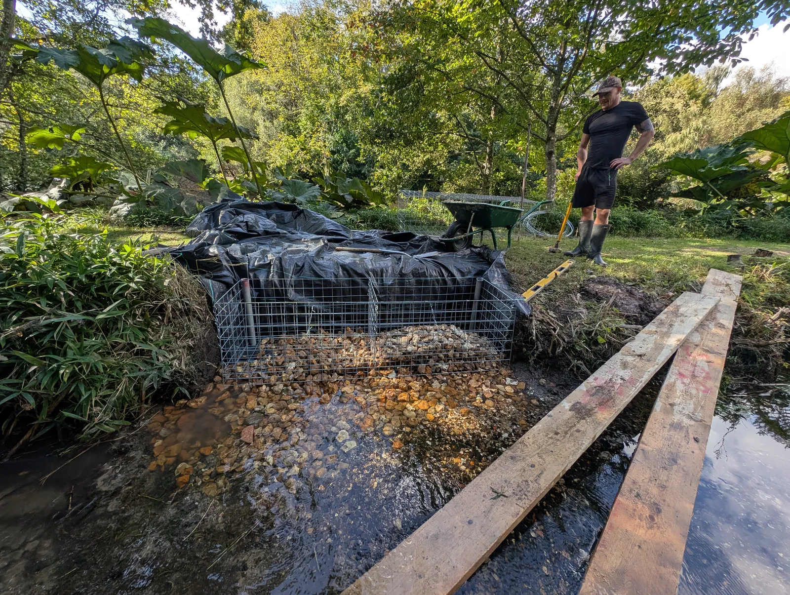 The Bridges at Pylewell Lakes, heritage bridge restoration — the timber structure taking shape