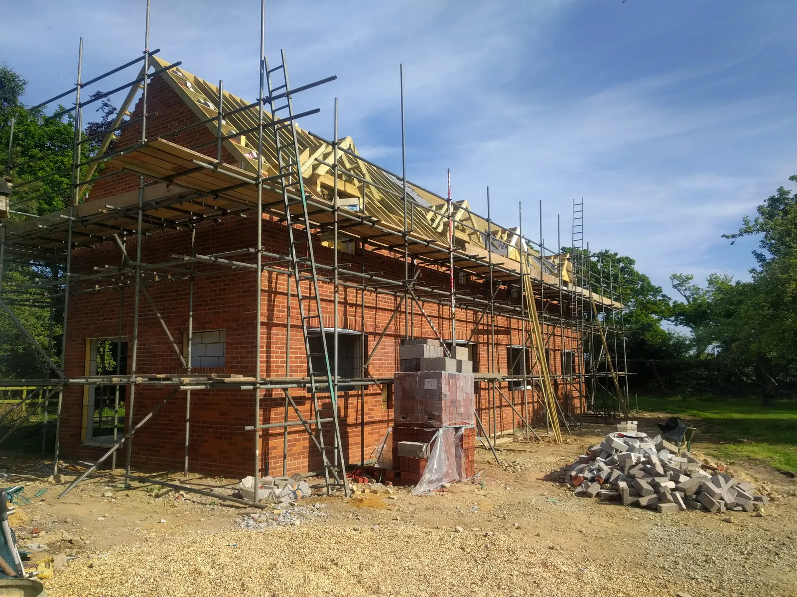 Copse Cottages, new-build brick cottages in the New Forest — an external view of the cottages