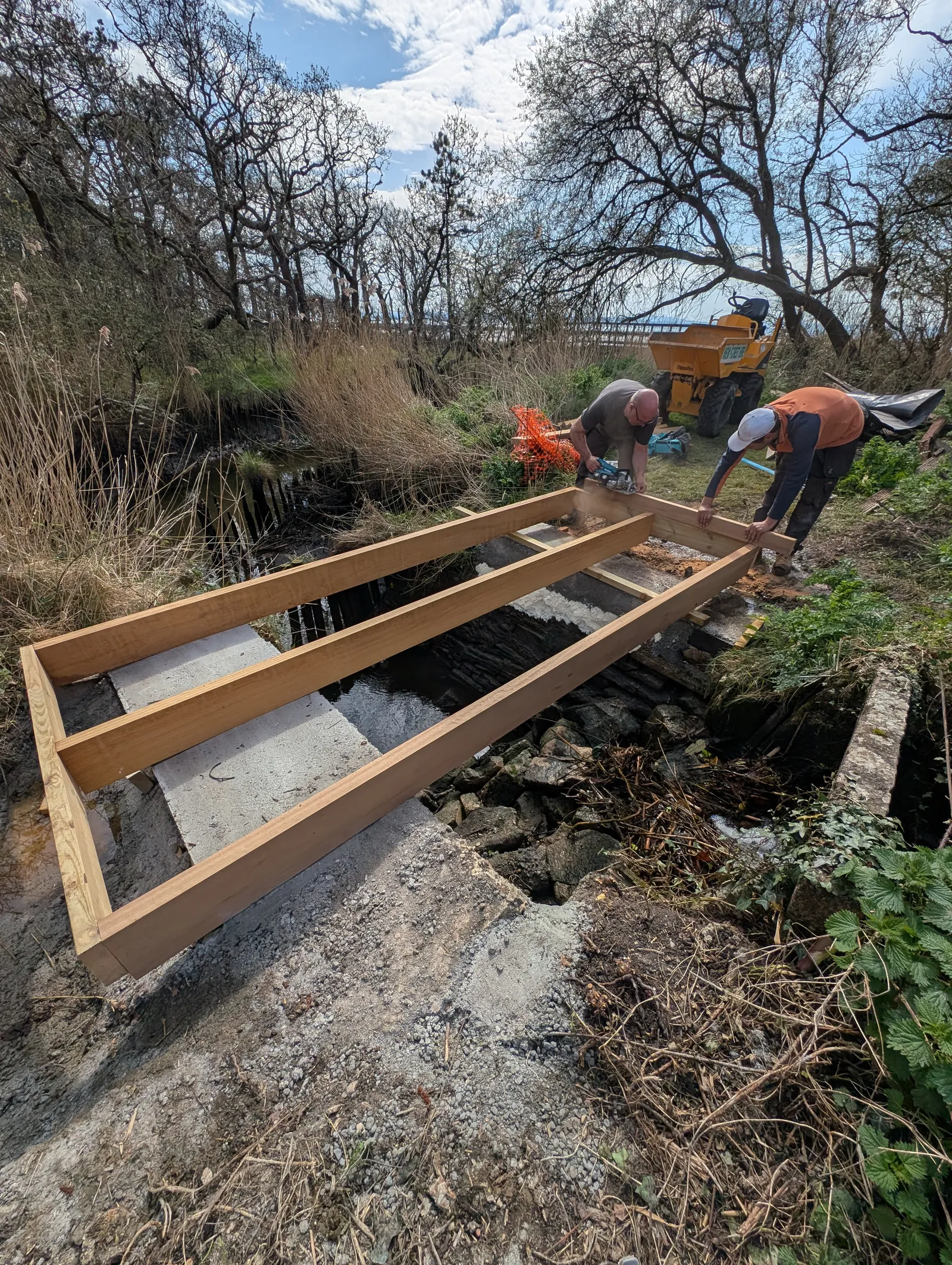 The Bridges at Pylewell Lakes, heritage bridge restoration — a rebuilt crossing over the water