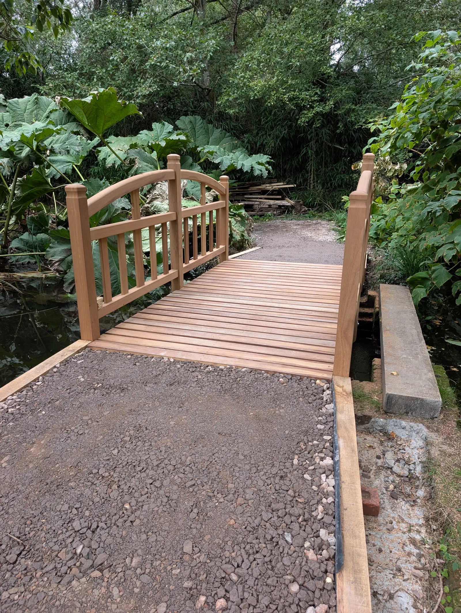 The Bridges at Pylewell Lakes, heritage bridge restoration — bank stabilisation before the rebuild