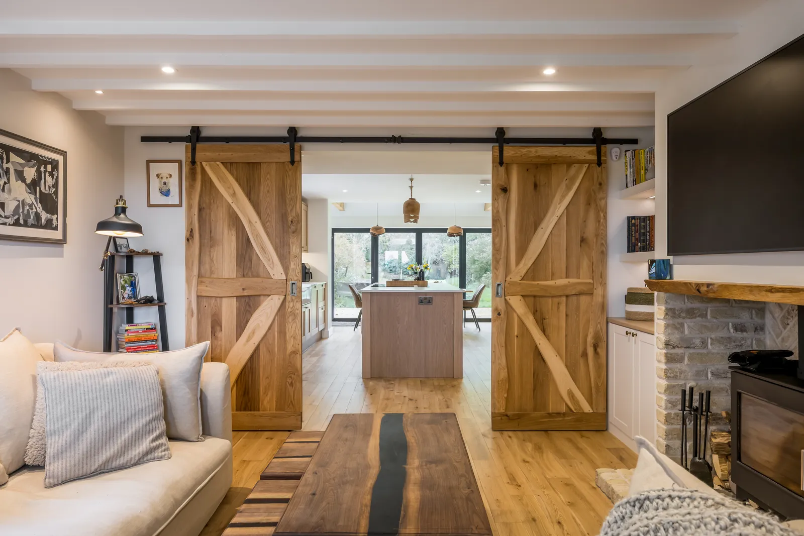 Interior of Gorse Cottage, a refurbished cottage near Brockenhurst