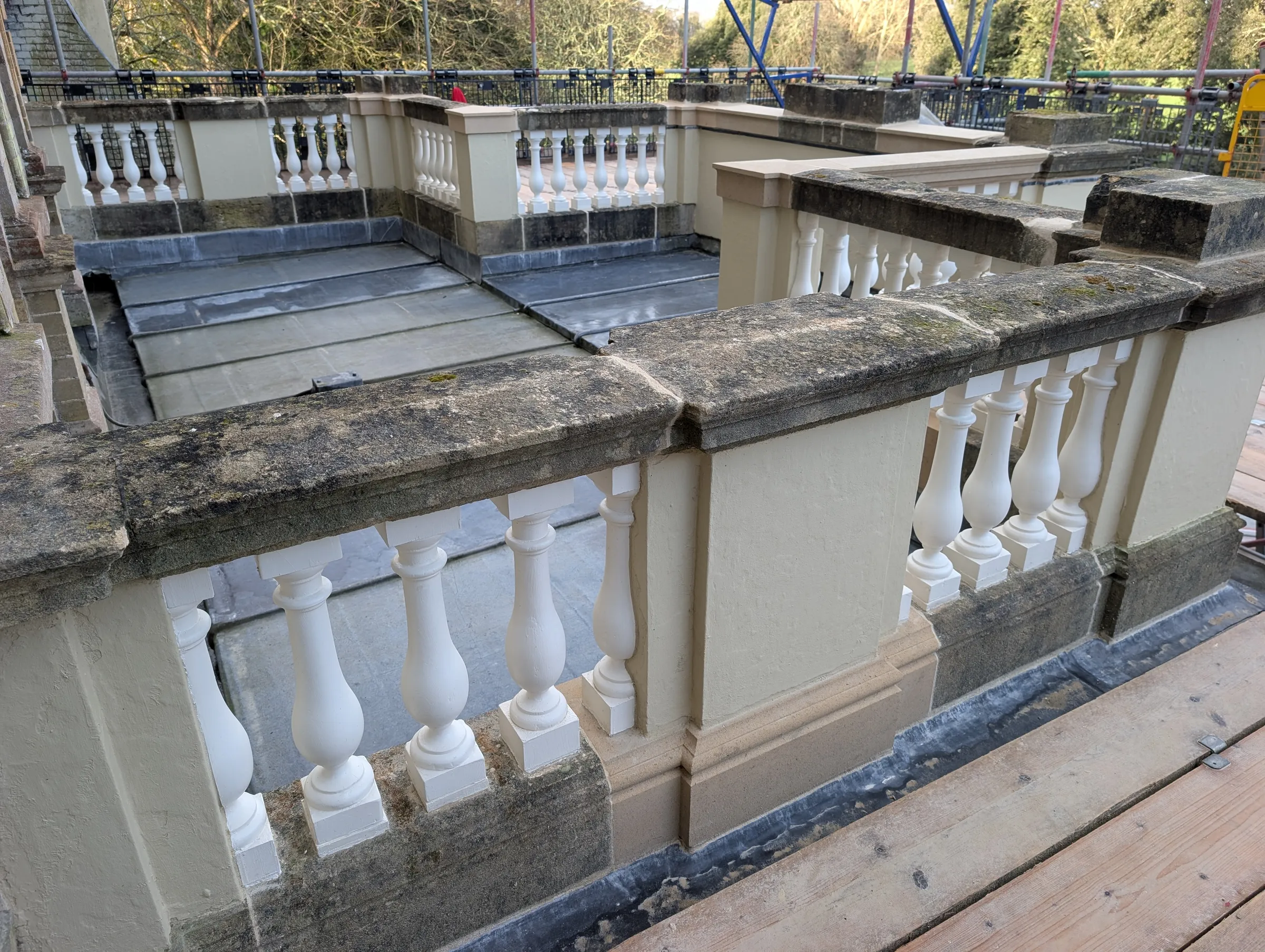 Portico, a historic mansion at Pylewell Park in the New Forest, restored front elevation