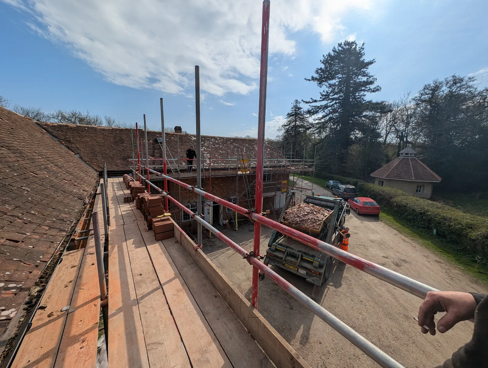 The Mill roof refurbishment and conversion — re-roofing in progress