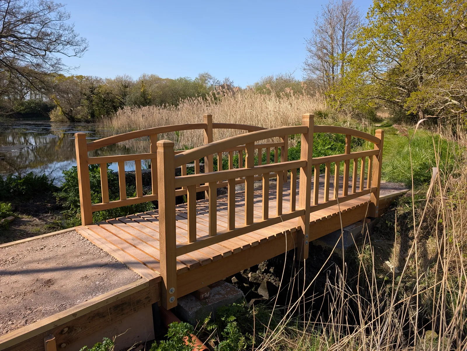 The Bridges at Pylewell Lakes, heritage bridge restoration — the timber structure taking shape