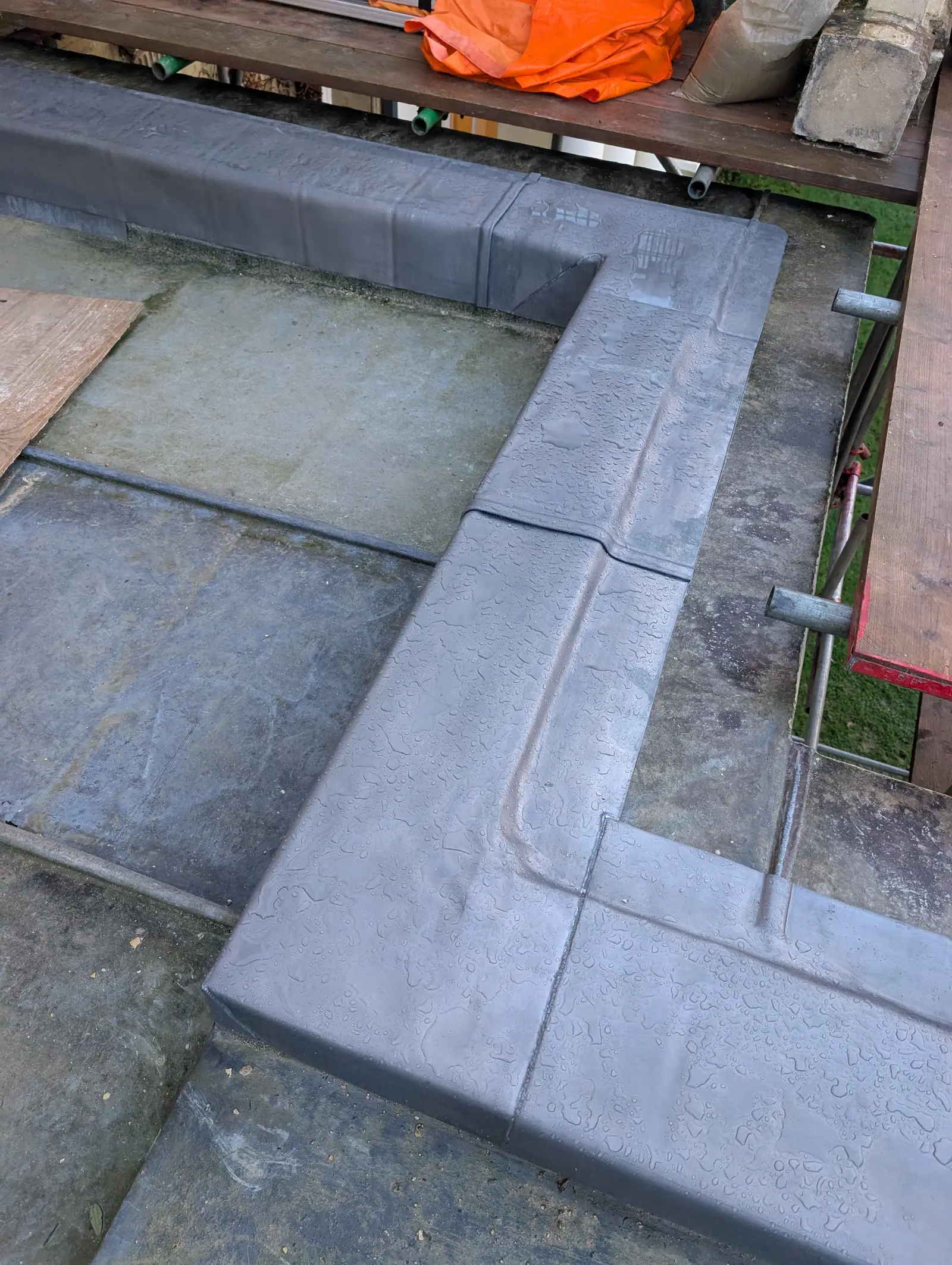 Portico at Pylewell Park, historic mansion restoration — structural repair