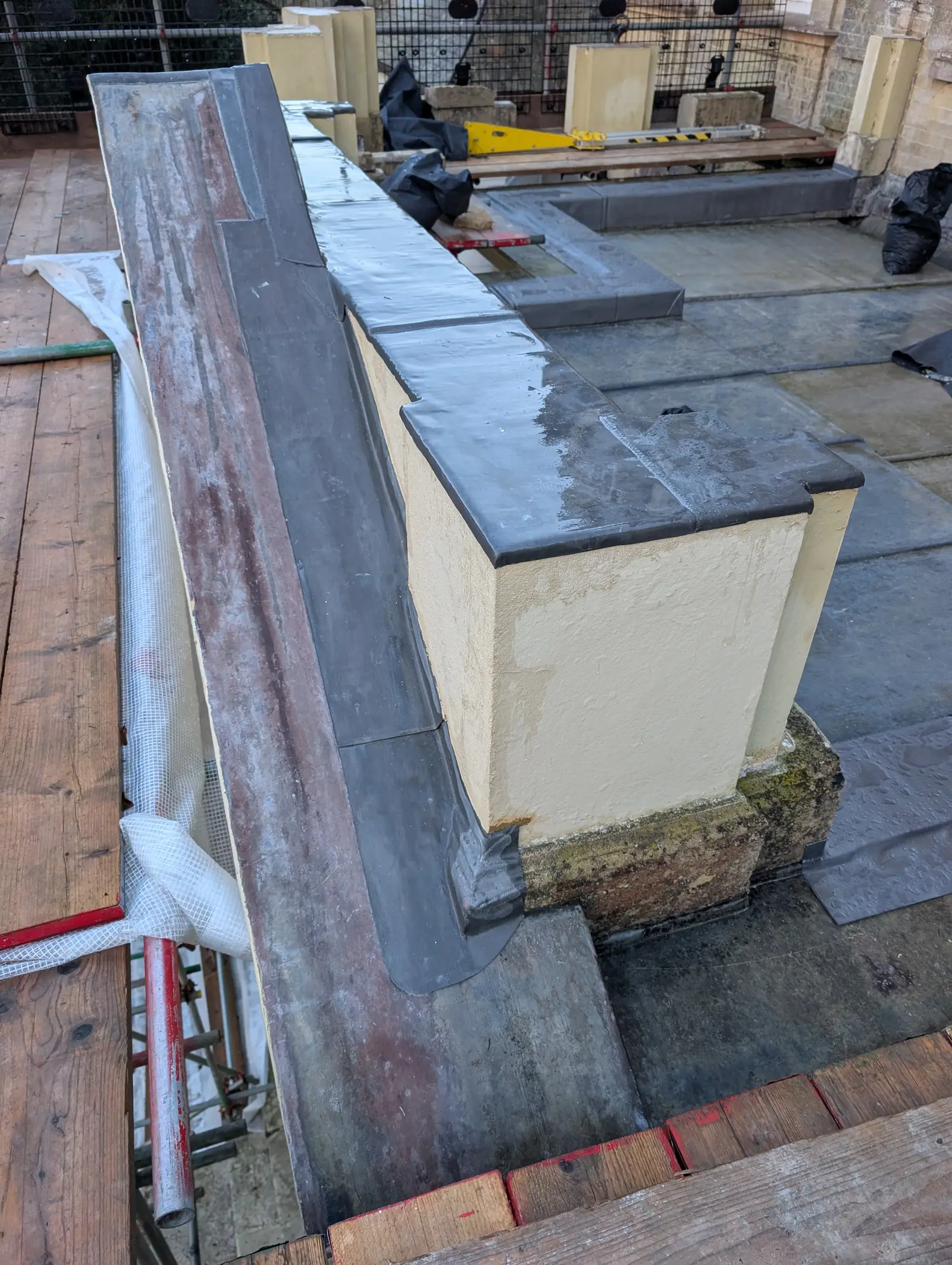Portico at Pylewell Park, historic mansion restoration — rendering