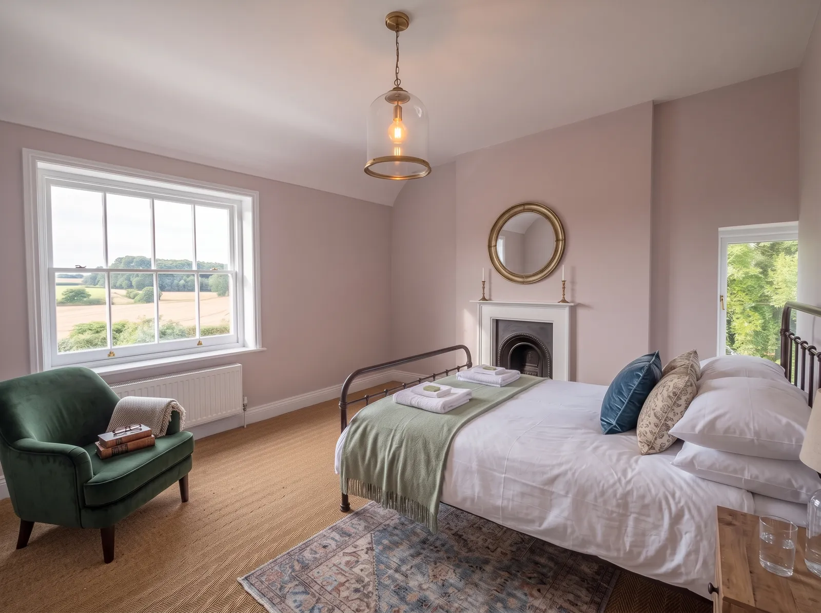 Second bedroom at Carters Farm, a listed farmhouse in the New Forest