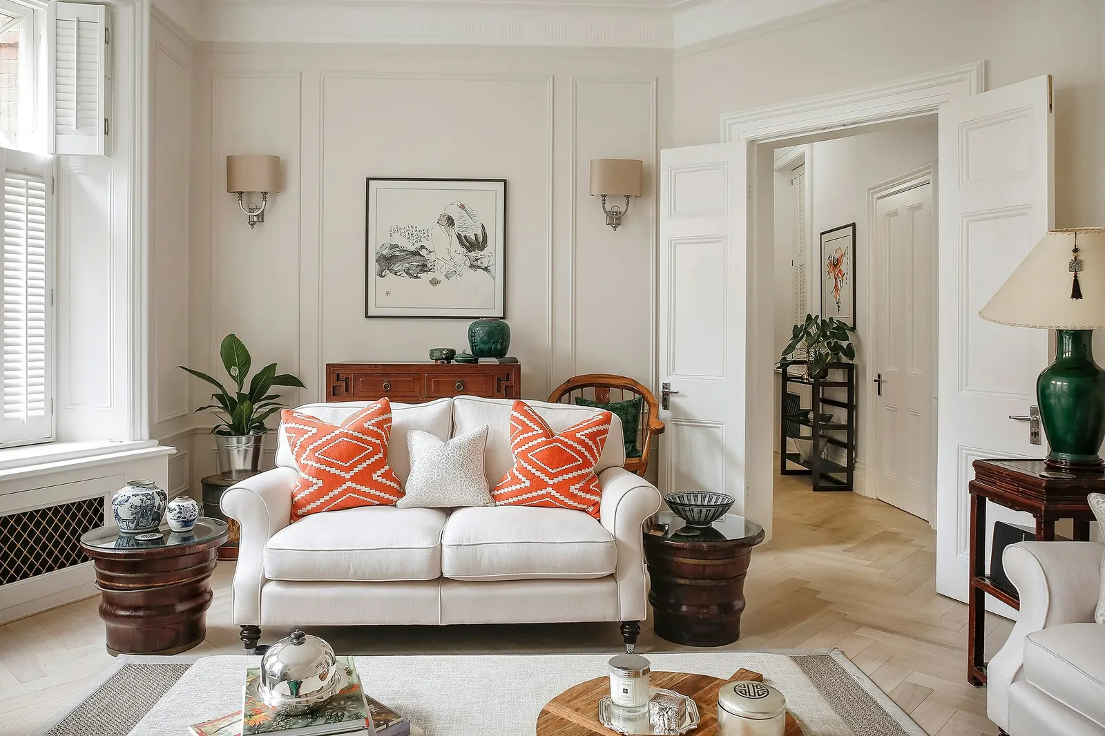 Traditional joinery and finishes in the Hyde Park apartment, London
