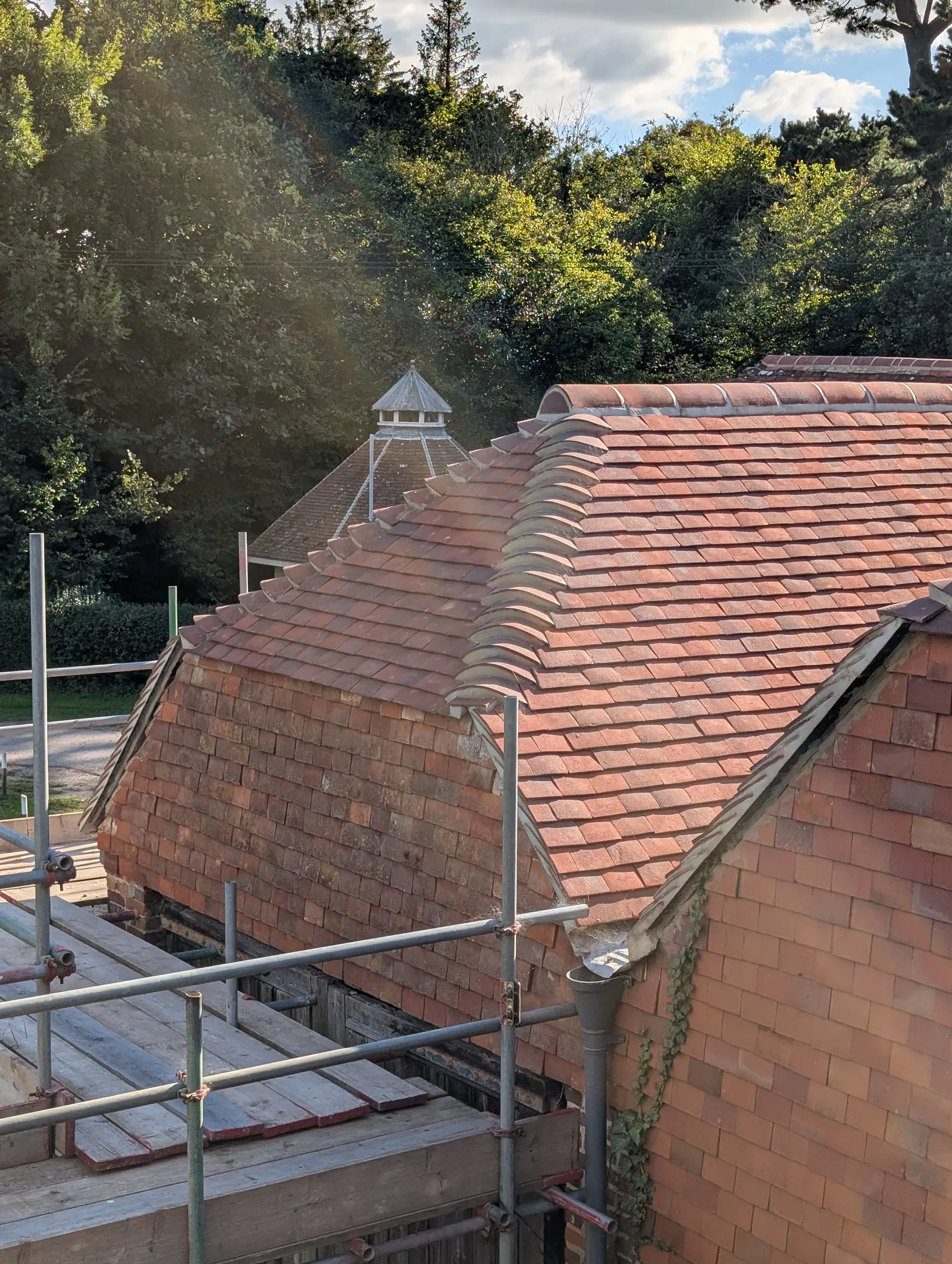 The Mill roof refurbishment and conversion — the roof weathertight, ready for the internal fit-out