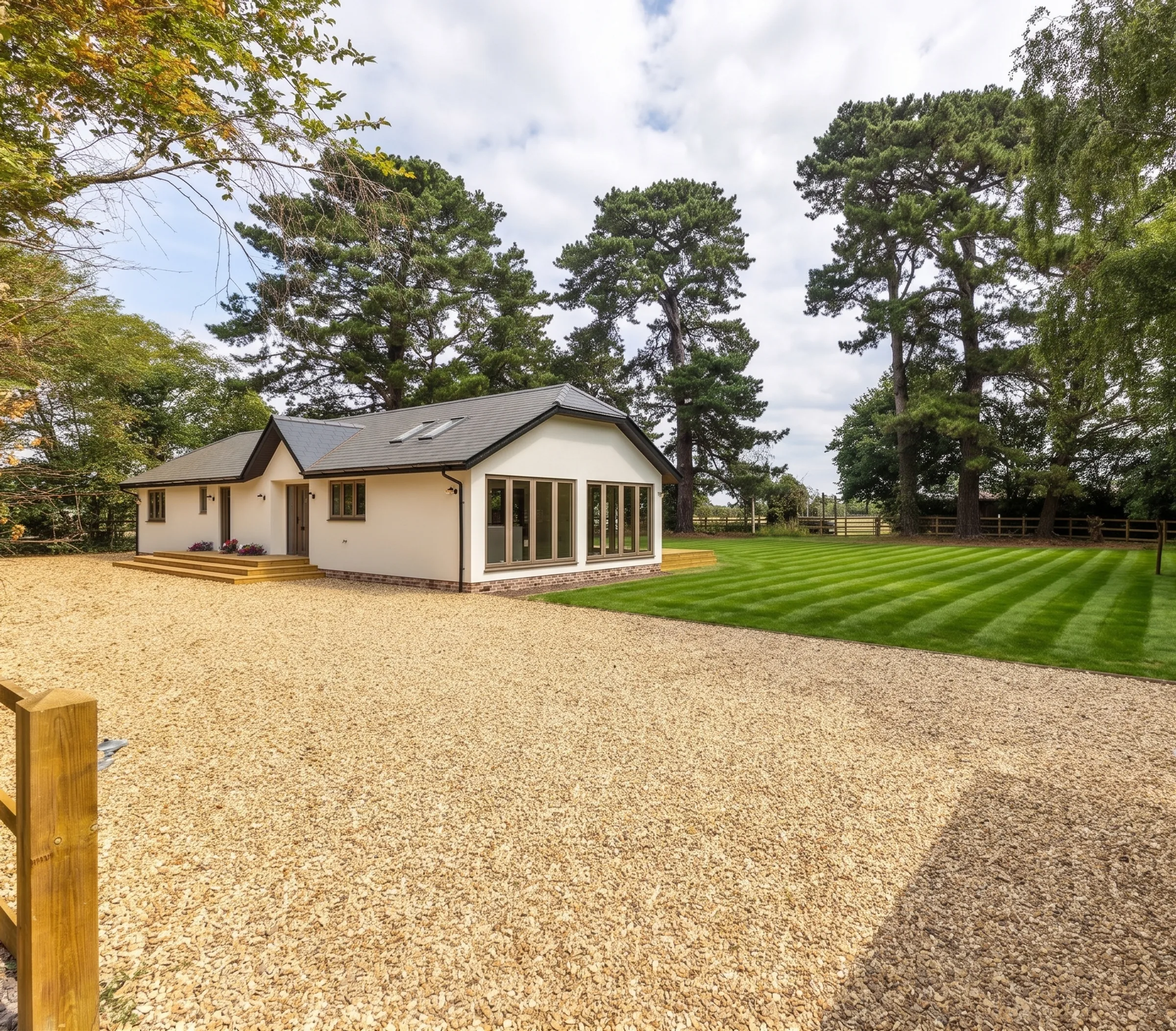 Monterey Lodge, a new single-storey oak-framed home in the New Forest National Park, built by Sutton Building & Design