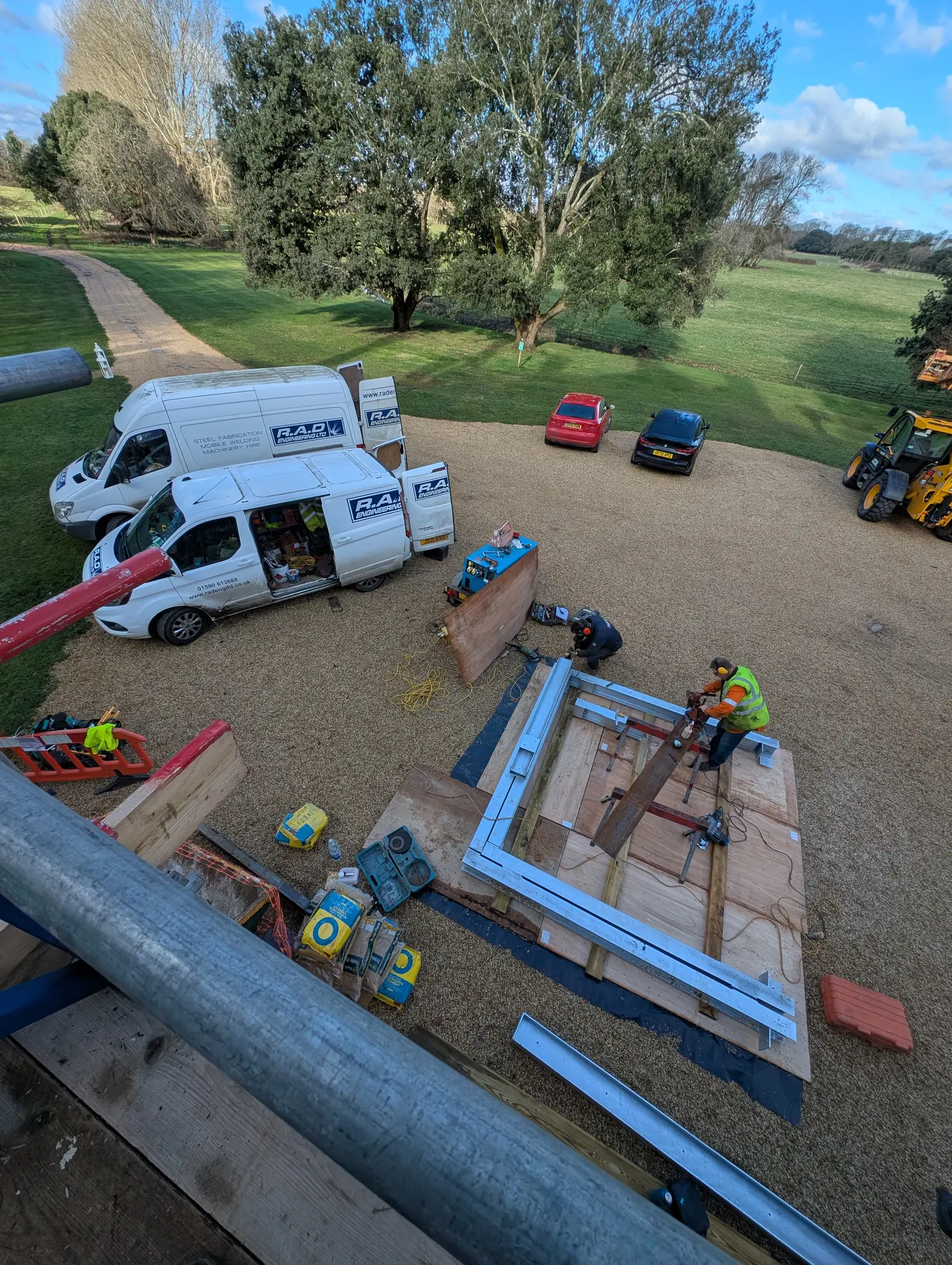 Portico at Pylewell Park, historic mansion restoration — structural repair